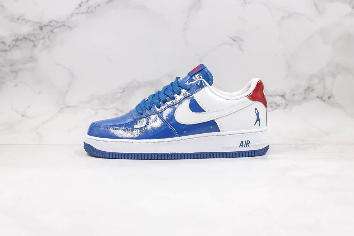 耐克Nike Air Force 1 LoW Rasheed Blue Jay纯原版本低帮空军一号NBA怒吼天尊漆皮冠军蓝白色内置气垫原档案数据开发 货号:306347-411