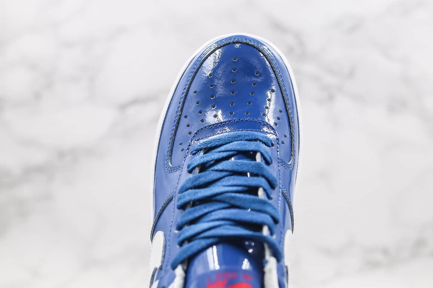 耐克Nike Air Force 1 LoW Rasheed Blue Jay纯原版本低帮空军一号NBA怒吼天尊漆皮冠军蓝白色内置气垫原档案数据开发 货号:306347-411