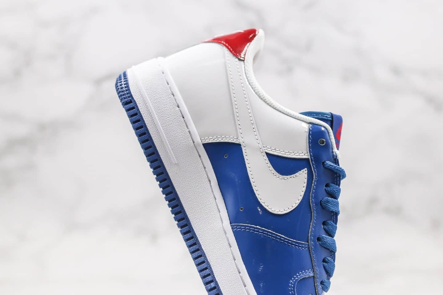 耐克Nike Air Force 1 LoW Rasheed Blue Jay纯原版本低帮空军一号NBA怒吼天尊漆皮冠军蓝白色内置气垫原档案数据开发 货号:306347-411