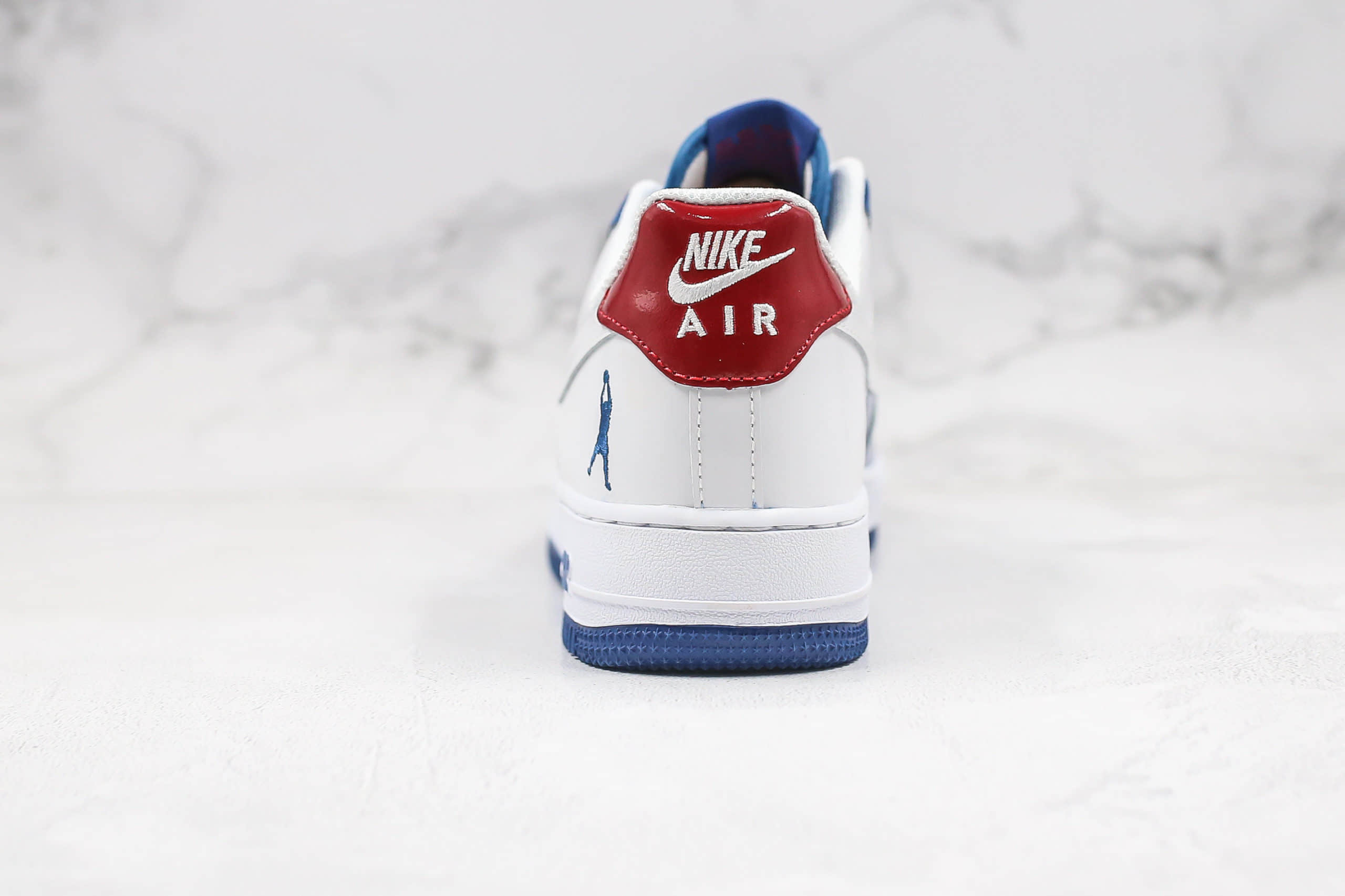耐克Nike Air Force 1 LoW Rasheed Blue Jay纯原版本低帮空军一号NBA怒吼天尊漆皮冠军蓝白色内置气垫原档案数据开发 货号:306347-411