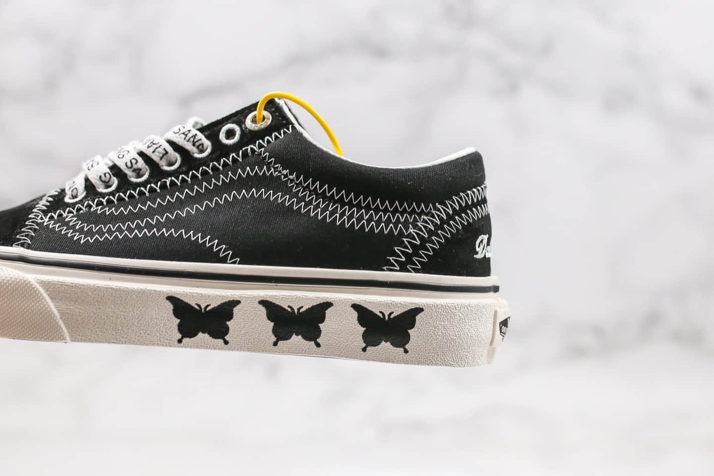 万斯Vans x Sandy Liang公司级版本联名款低帮小红书爆款黑蝴蝶原厂硫化大底内置钢印