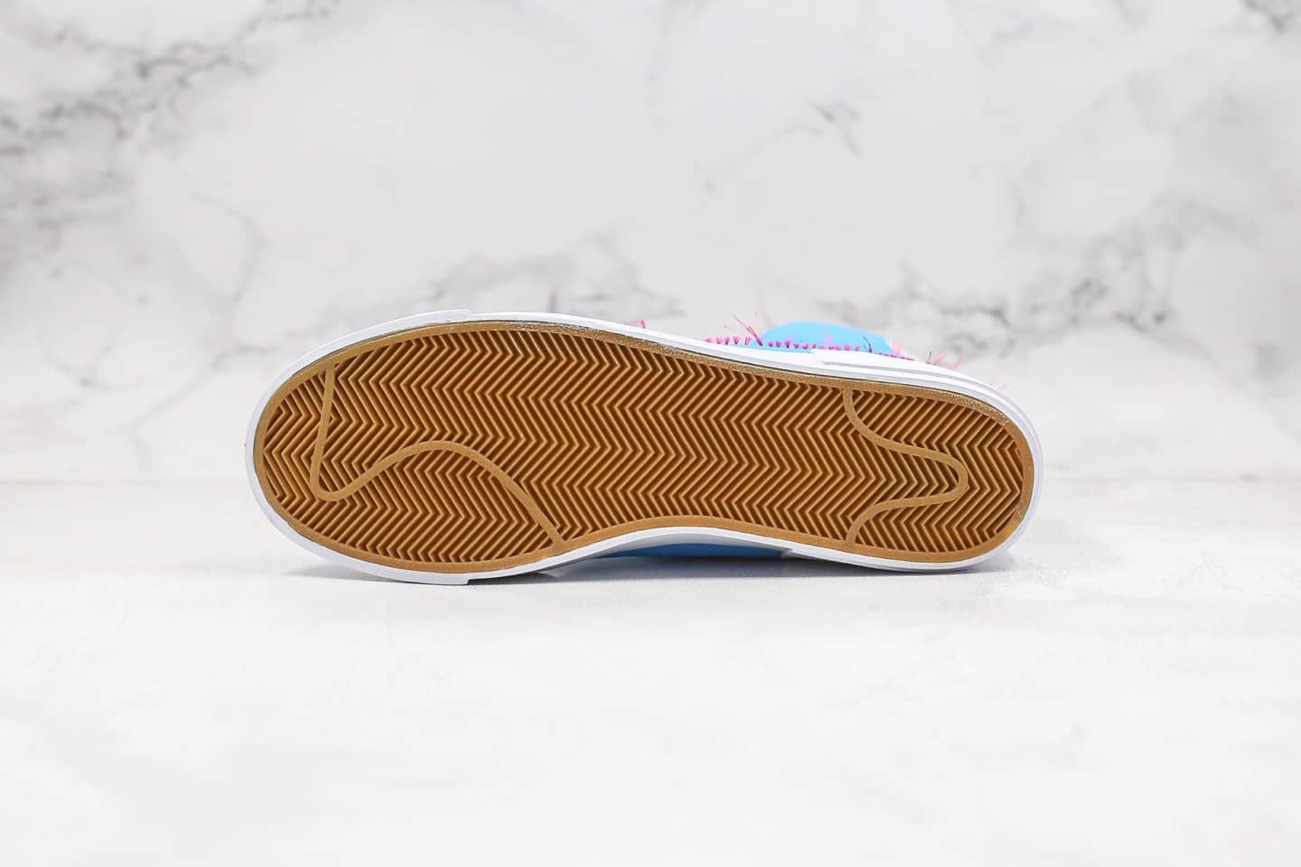 耐克Nike SB Blazer Mid Edge纯原版本高帮开拓者蓝粉拆线原盒原标区别市面通货版本 货号:CI3833-400