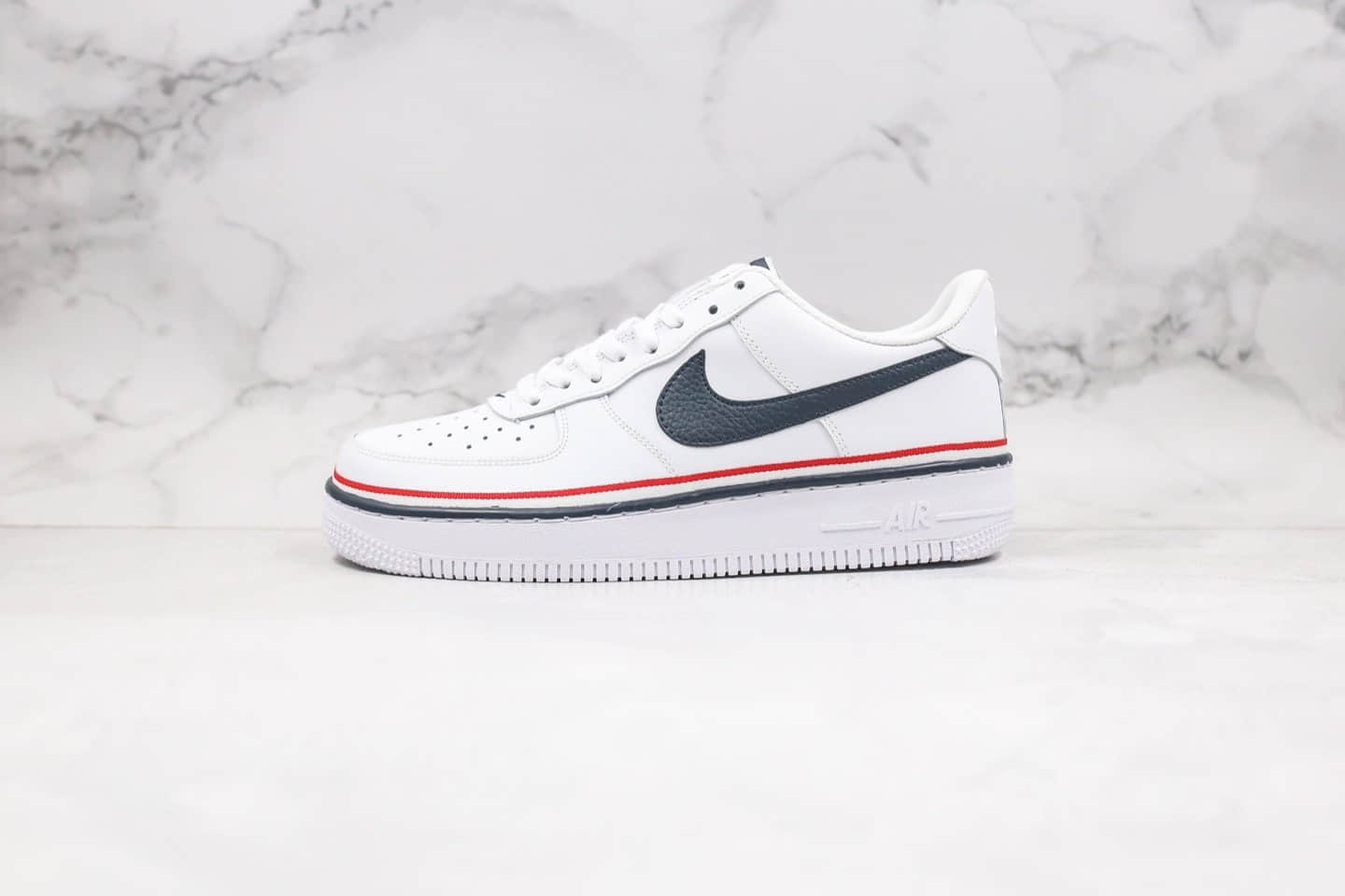 耐克Nike Air Force 1 Low纯原版本低帮空军一号黑白红色拼接缎带配色内置气垫原材料一比一打造 货号：CJ1377-100