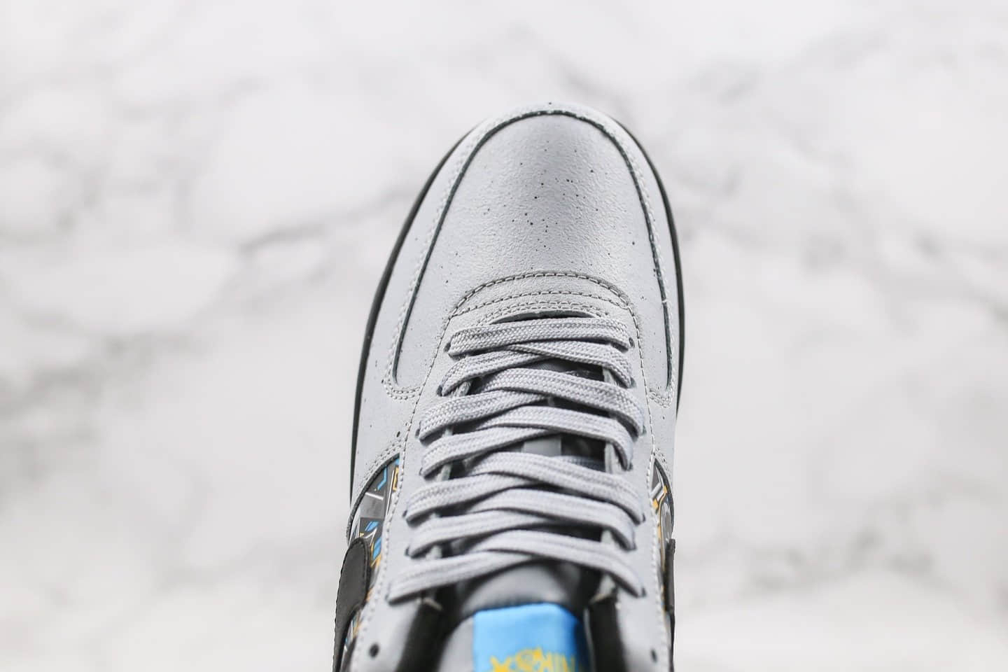 耐克Nike Air Force 1 Low纯原版本低帮空军一号黑灰蓝色涂鸦拼接配色内置全掌Sole气垫 货号:CQ4217-001