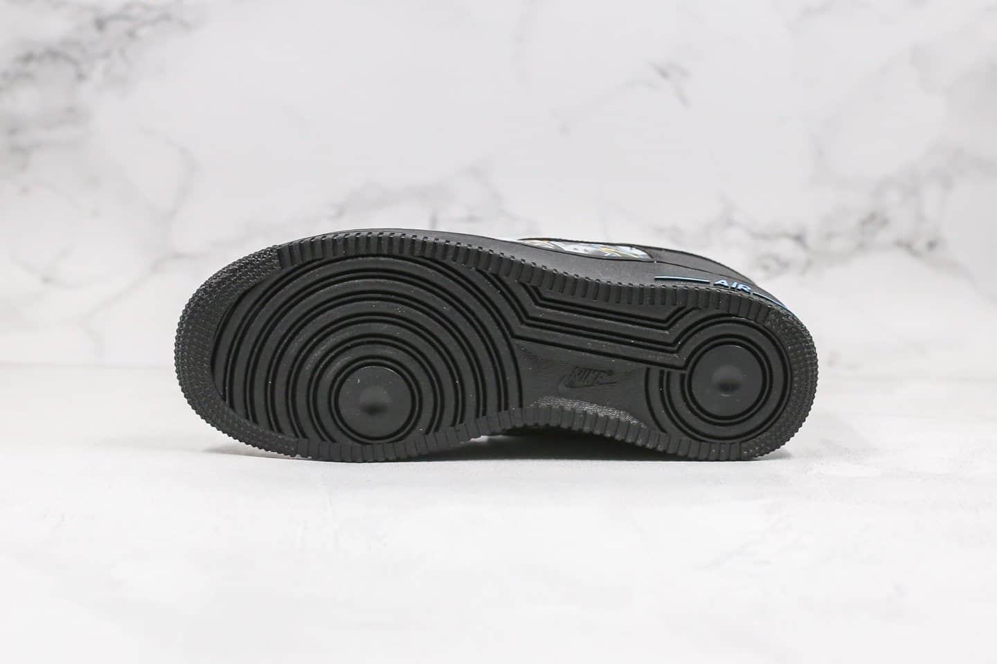 耐克Nike Air Force 1 Low纯原版本低帮空军一号黑灰蓝色涂鸦拼接配色内置全掌Sole气垫 货号:CQ4217-001