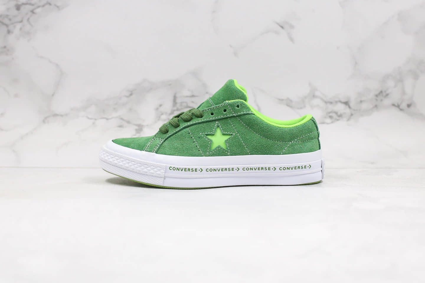 匡威Converse One Star Ox Pinstripe公司级版本木村一星系列苹果绿配色原厂硫化大底正确硅蓝PU软中底 货号:159816C