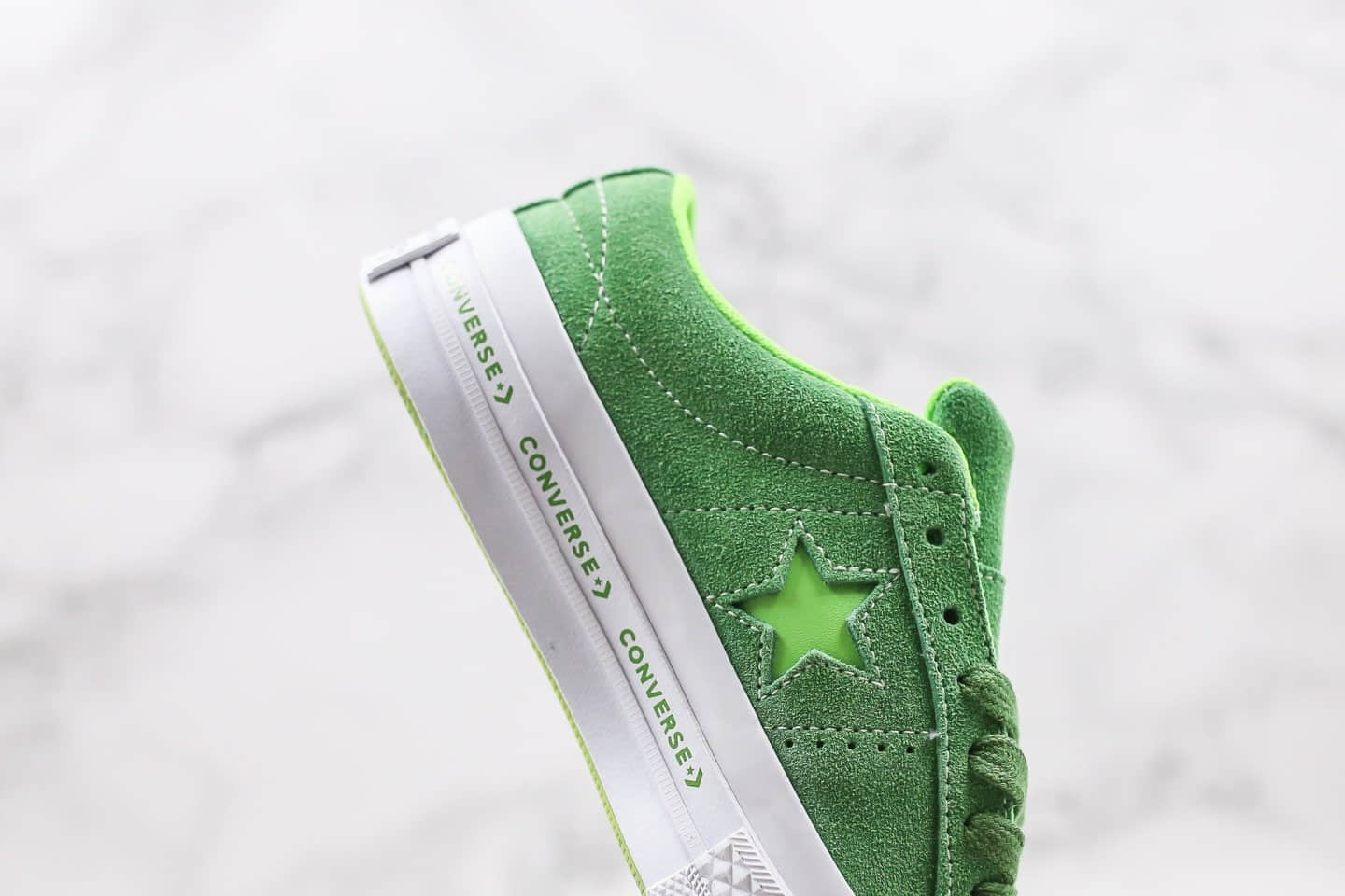 匡威Converse One Star Ox Pinstripe公司级版本木村一星系列苹果绿配色原厂硫化大底正确硅蓝PU软中底 货号:159816C