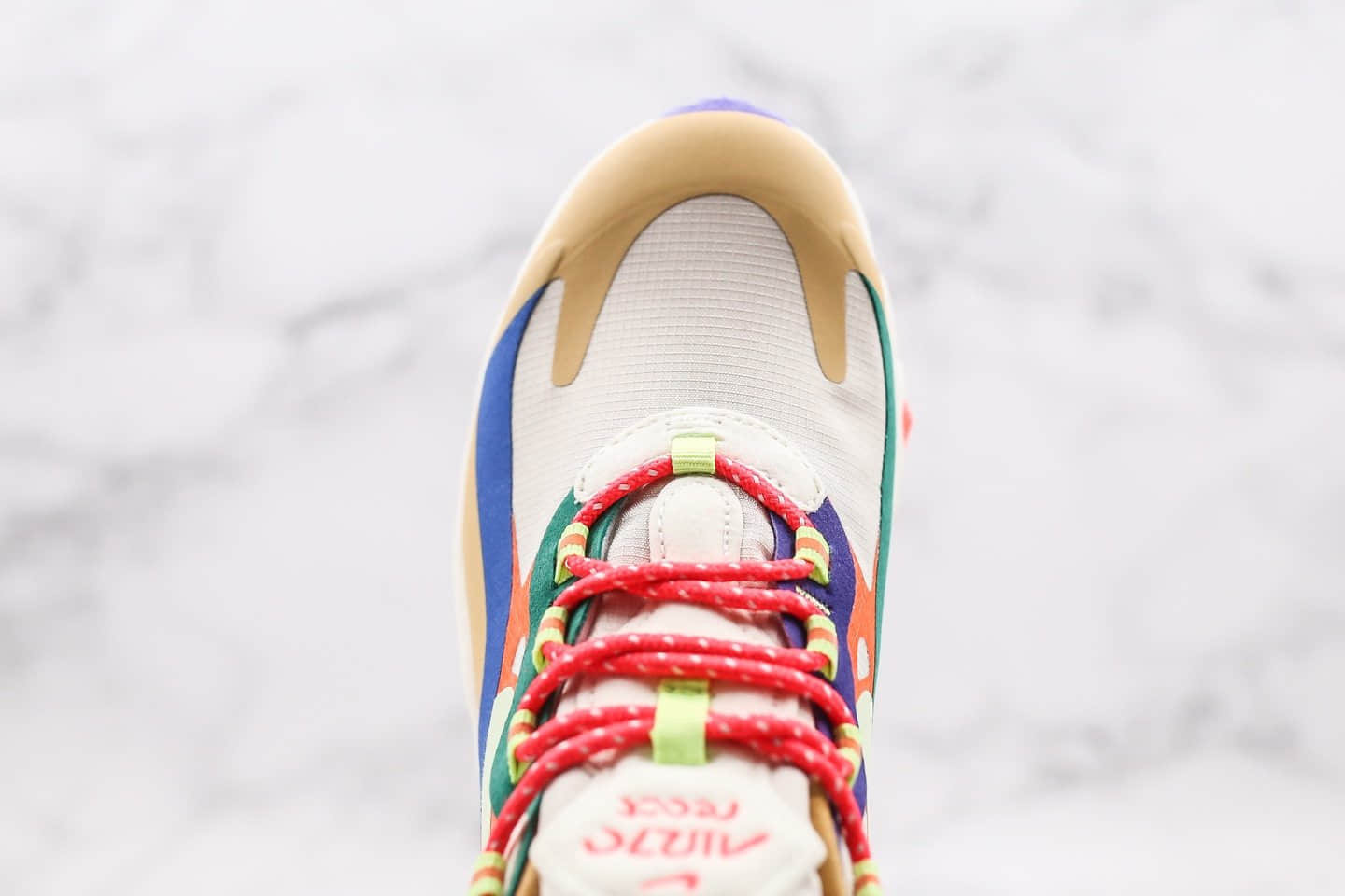 耐克Nike Air Max 270 React Bauhaus纯原版本半掌气垫鞋Max270棕橙亮蓝色内置真小潘气垫 货号：CQ4805-071