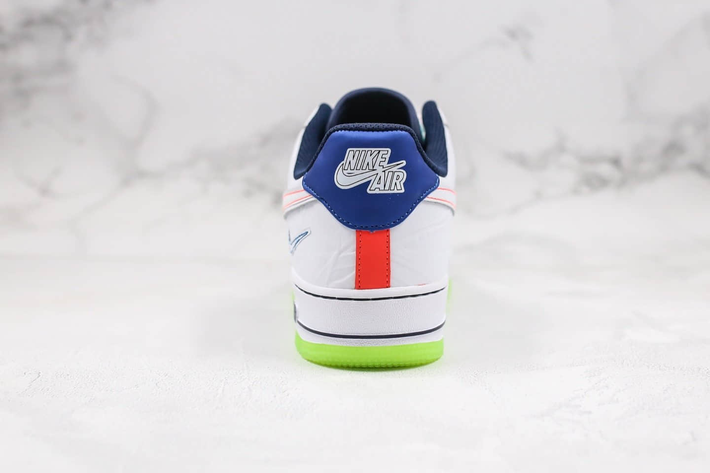 耐克Nike Air Force 1 L ow Outside The L ines纯原版本低帮空军一号皱皮小亡灵节白蓝绿色内置气垫原档案数据开发 货号:CV2421-100