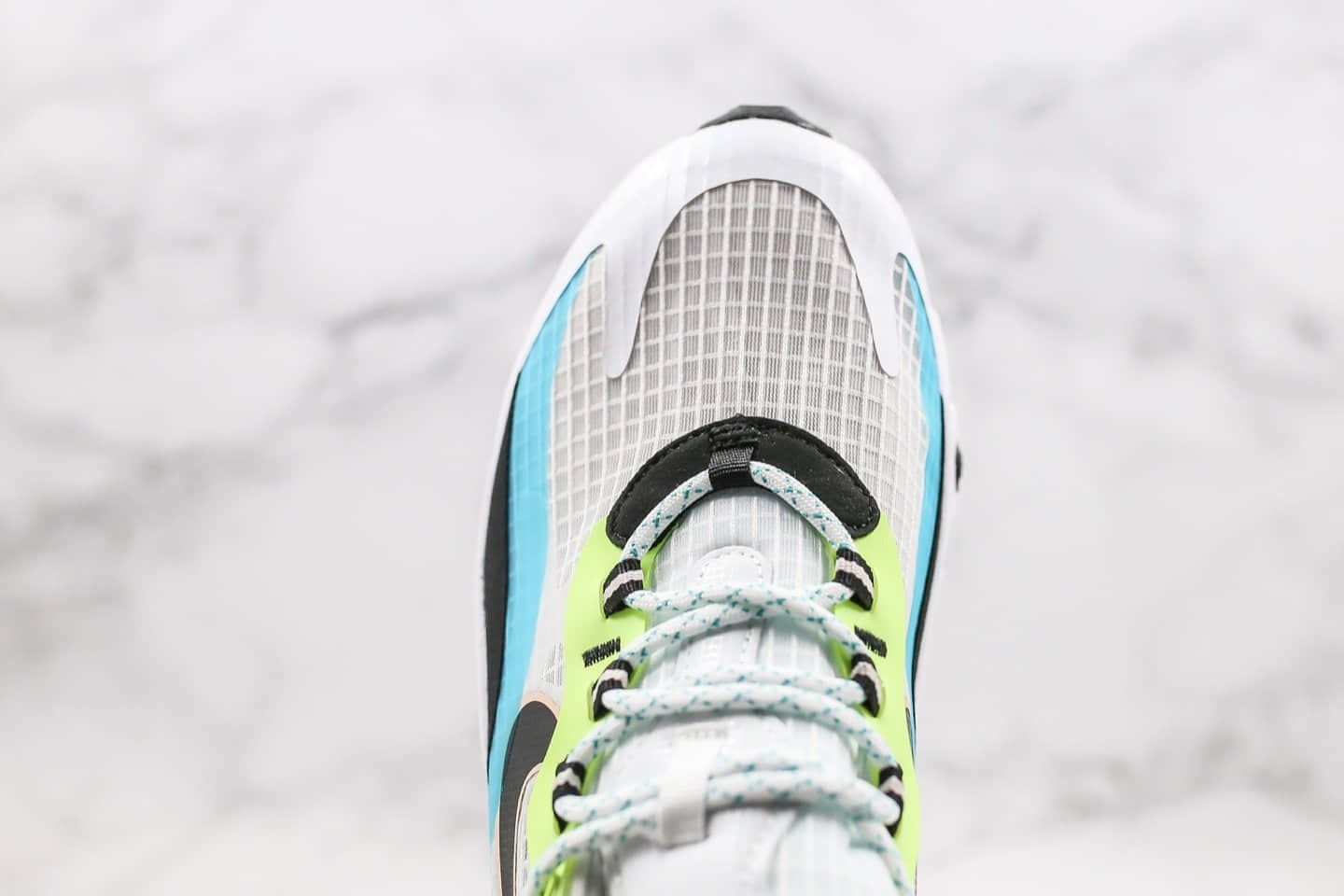 耐克Nike Air Max 270 React纯原版本气垫慢跑鞋Max270白蓝绿色清爽蓝珊瑚黑内置真小潘气垫缓震 货号:CT1265-300