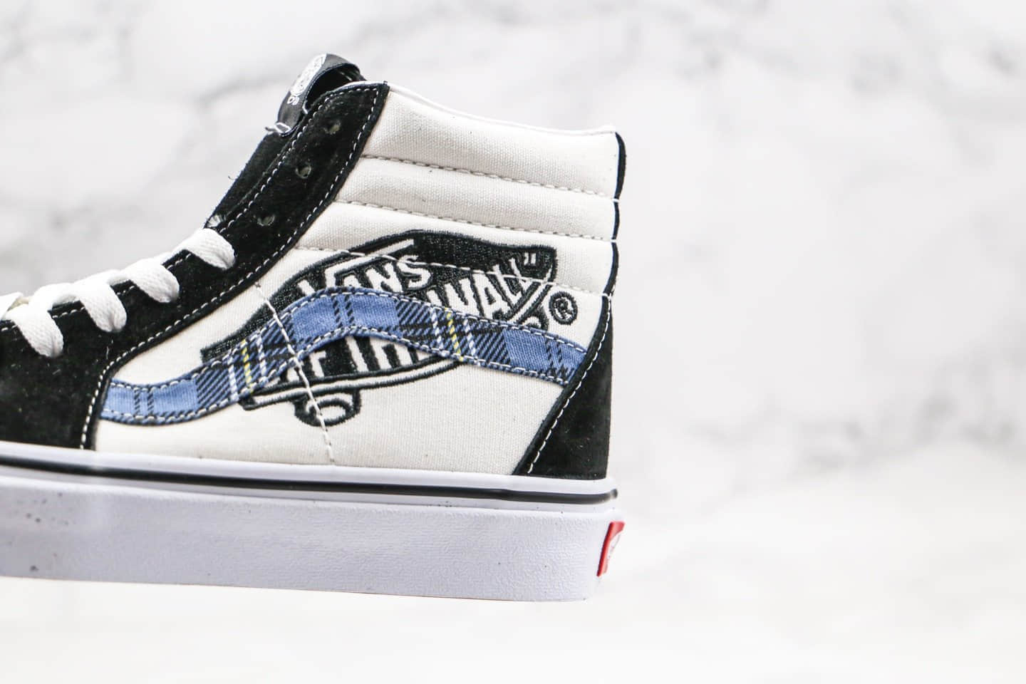 万斯Vans Sk8-Hi 2020款公司级版本高帮字母印花滑板图案黑白蓝色原厂硫化大底内置钢印 货号:VN0A391FTY9