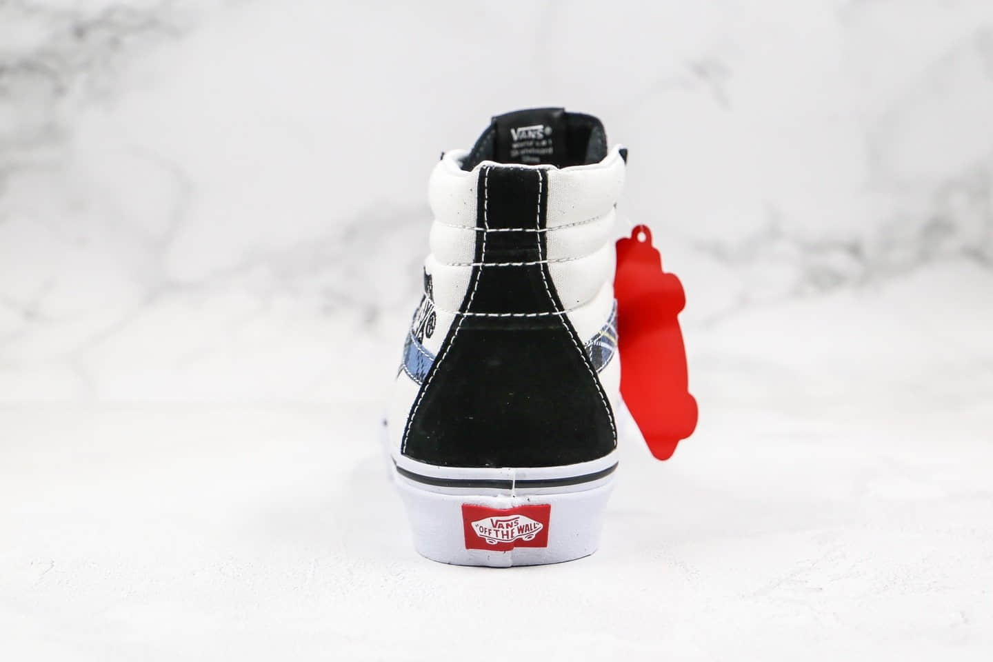 万斯Vans Sk8-Hi 2020款公司级版本高帮字母印花滑板图案黑白蓝色原厂硫化大底内置钢印 货号:VN0A391FTY9