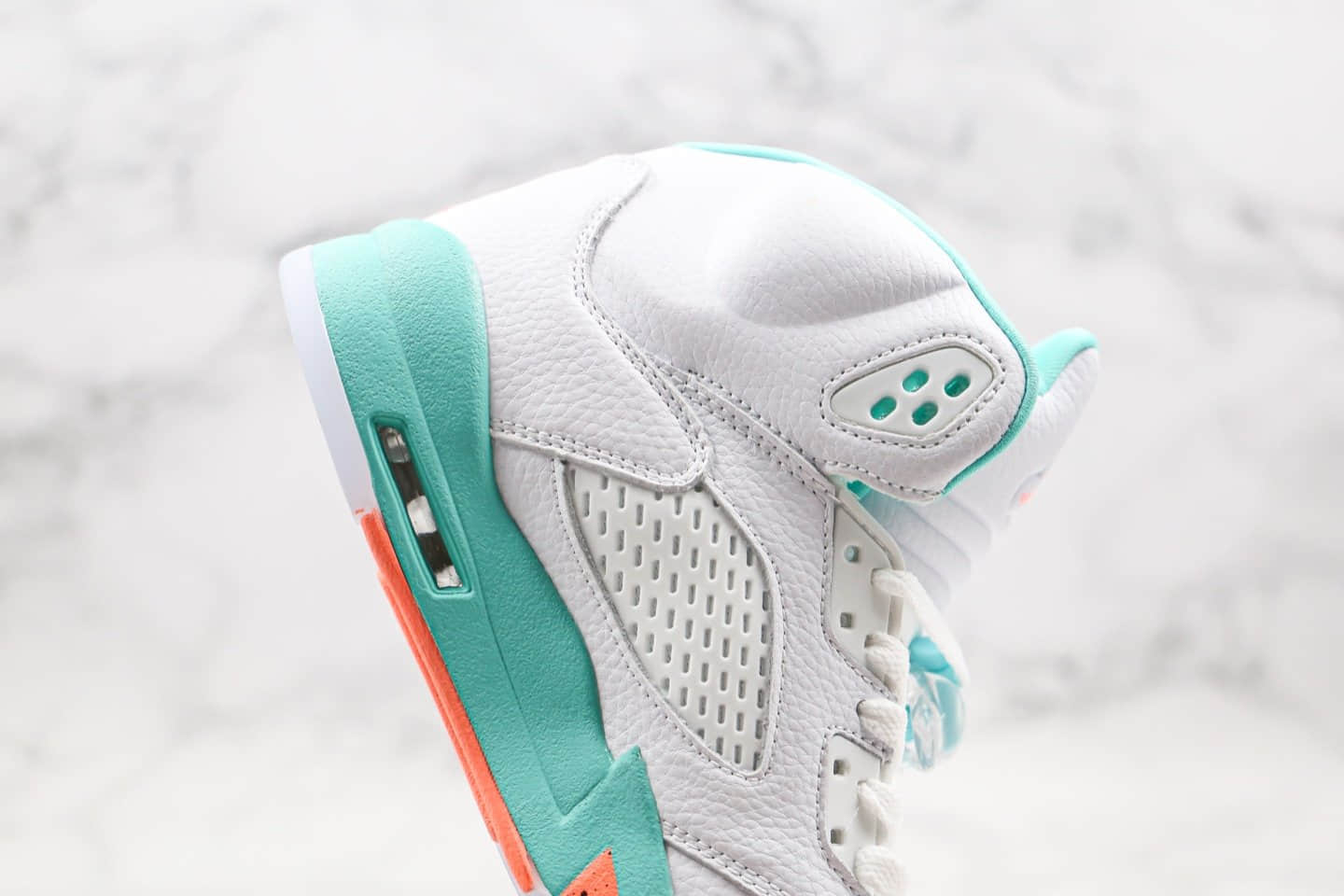 乔丹Air Jordan 5 Light Aqua纯原版本冰蓝糖果色AJ5内置可视气垫原档案数据开发正确后跟定型 货号：440892-100