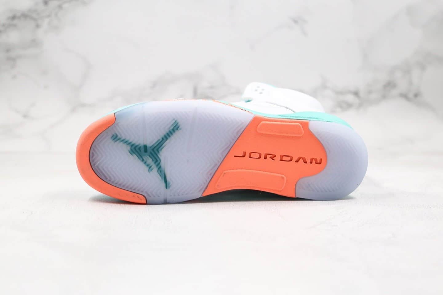 乔丹Air Jordan 5 Light Aqua纯原版本冰蓝糖果色AJ5内置可视气垫原档案数据开发正确后跟定型 货号：440892-100