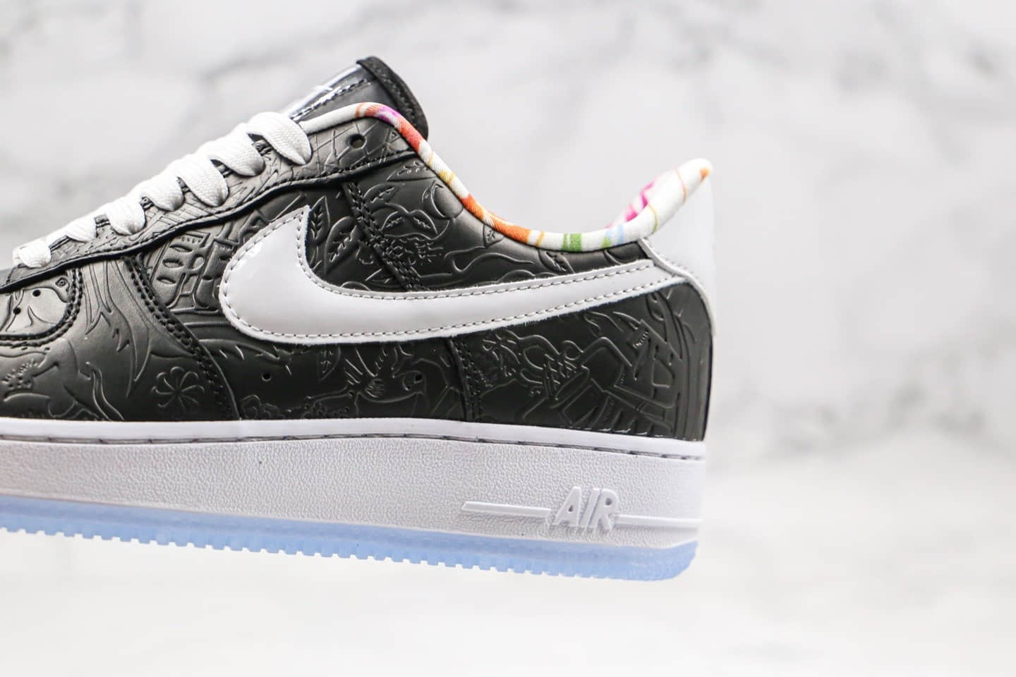 耐克Nike Air Force 1 Low 07 PRM纯原版本低帮空军一号鼠年限定铜钱黑色皮革剪纸配色内置气垫原盒原标 货号：CU8870-118