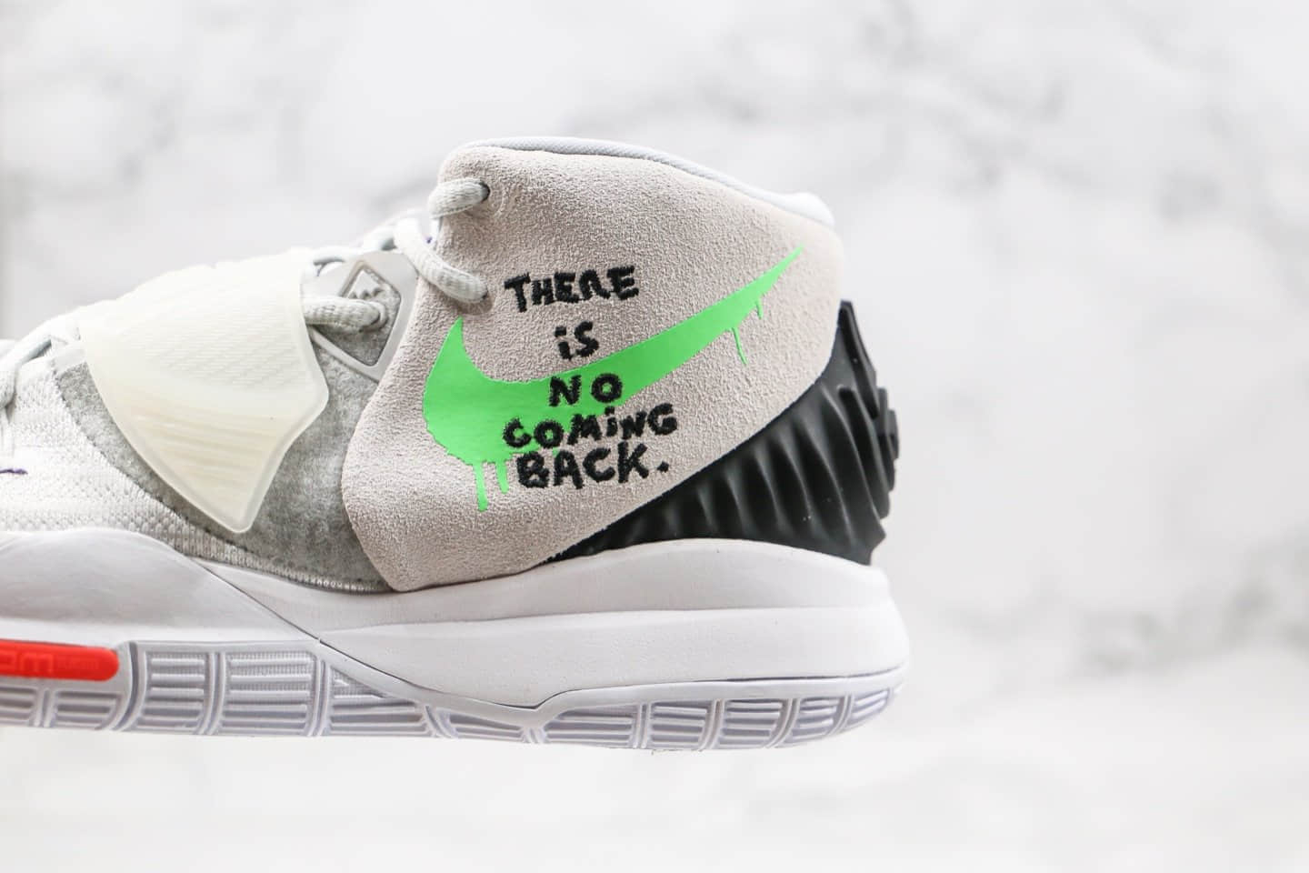 耐克Nike Kyrie 6 No Coming Back纯原版本欧文6代OW联名款白灰绿色内置气垫支持实战原档案数据开发 货号:BQ4631-005