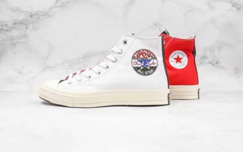 匡威Converse Chuck 70s公司级版本高帮黑标拼接黑白拼色豹纹帆布鞋原厂硫化正确PU硅蓝中底 货号:166747C