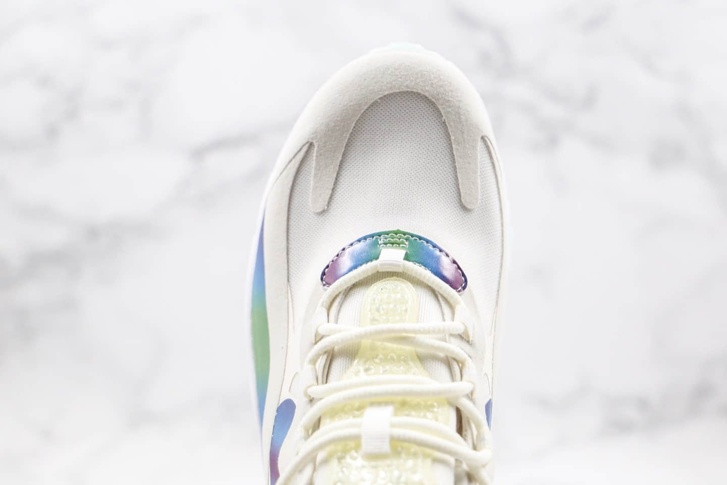 耐克Nike Max 270 React纯原版本气垫鞋Max270渐变白蓝色内置真实小潘气垫原档案数据开发 货号:CT5064-100