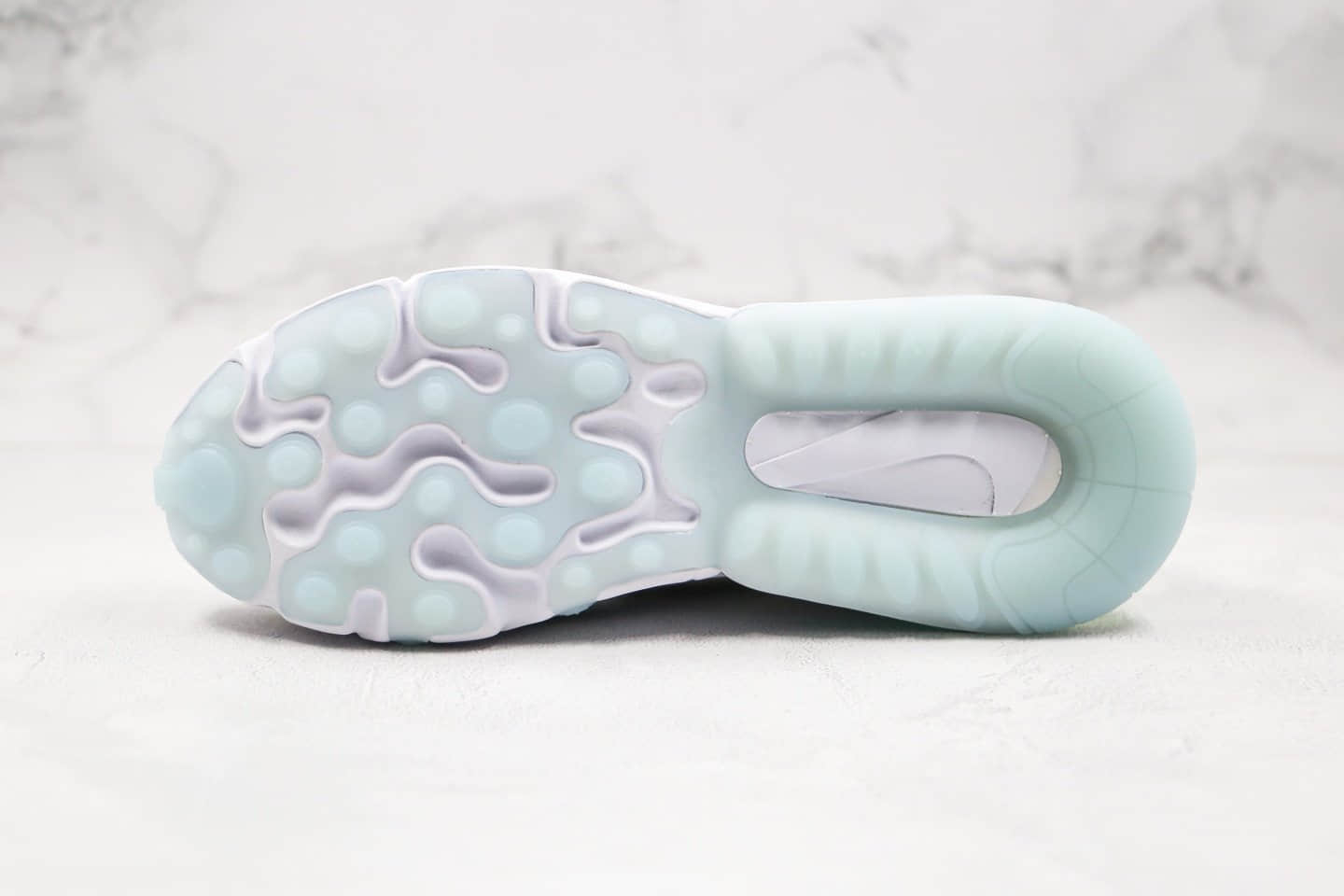 耐克Nike Max 270 React纯原版本气垫鞋Max270渐变白蓝色内置真实小潘气垫原档案数据开发 货号:CT5064-100