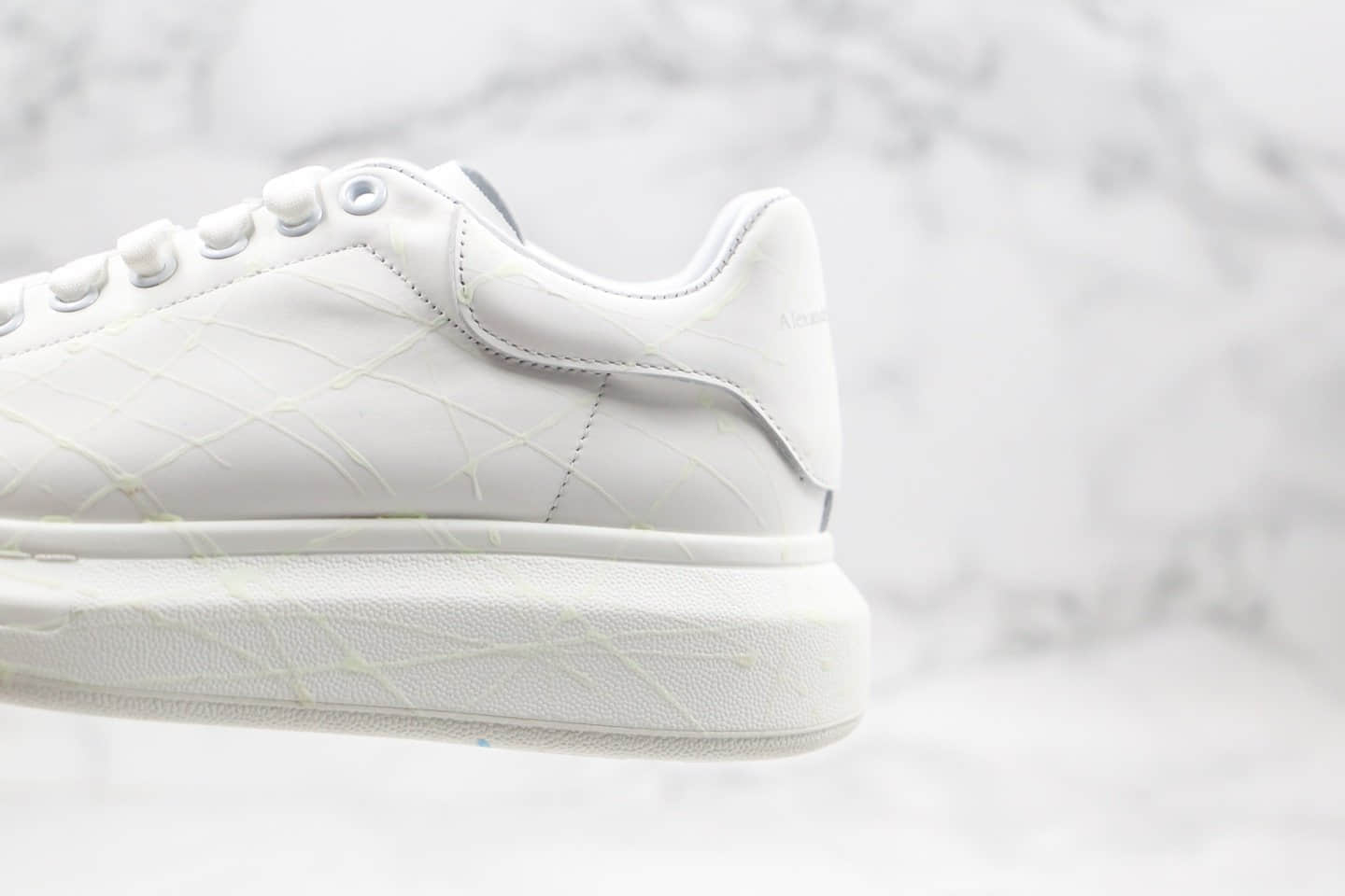 亚历山大Alexander McQueen sole sneakers纯原版本麦昆手绘夜光小白鞋原盒配件齐全正确丝绸牛皮鞋面