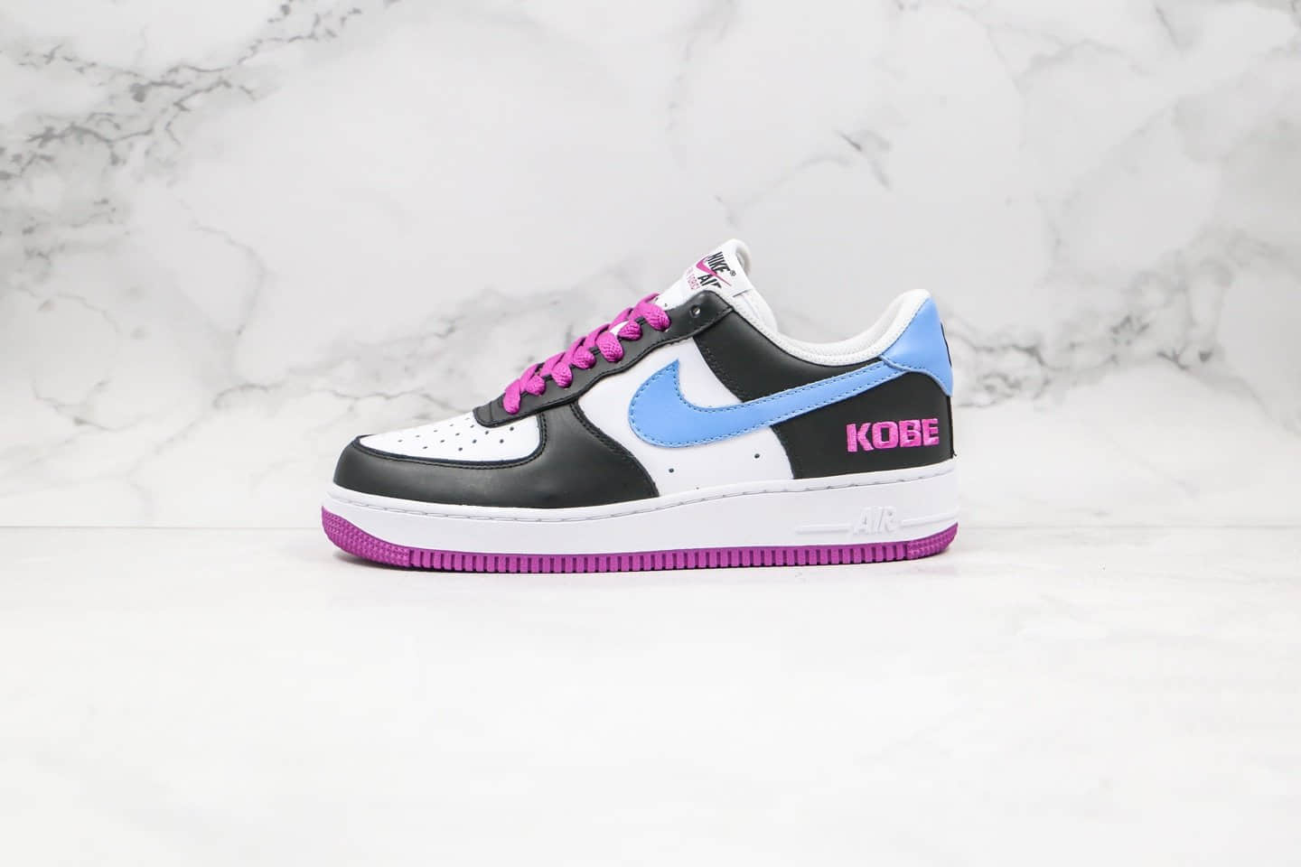 耐克Nike Air Force 1 x Kobe纯原版本科比纪念版空军一号黑紫蓝色原盒原标 货号:KB8626-024