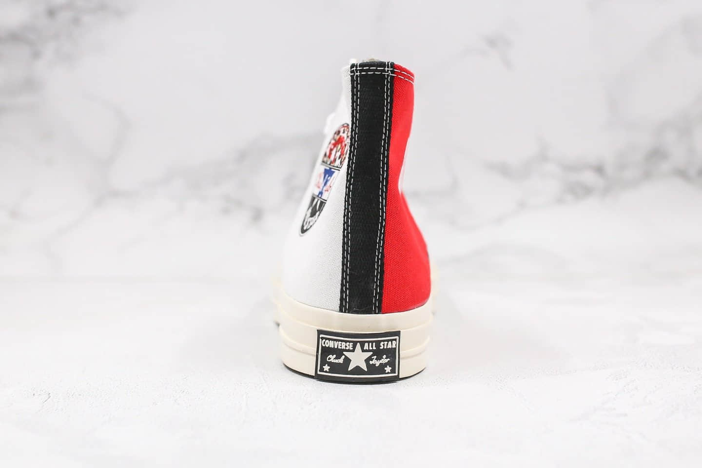 匡威Converse Chuck 70s公司级版本高帮黑标拼接黑白拼色豹纹帆布鞋原厂硫化正确PU硅蓝中底 货号:166747C