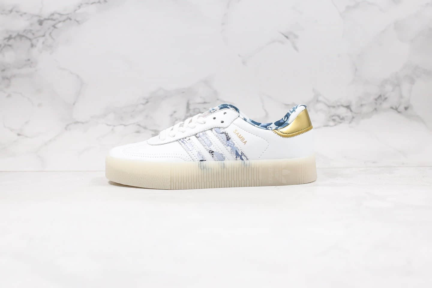 阿迪达斯Adidas Samba Rose W纯原版本三叶草杨幂同款厚底板鞋白金配色原档案数据开发原盒原标 货号:FW5345