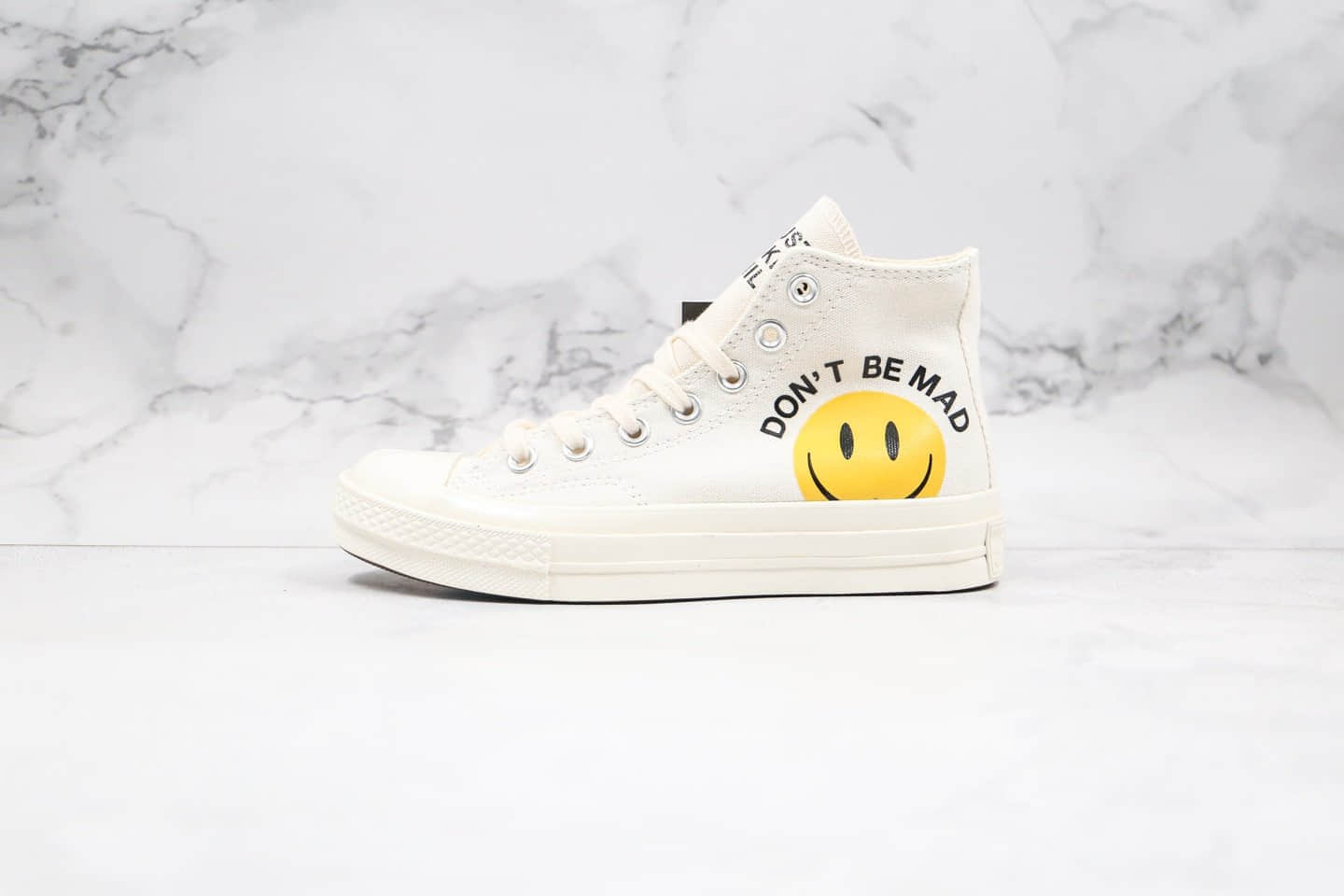 匡威Chuck Taylor All Star 70 Hi高帮帆布鞋笑脸米白配色原厂硫化大底