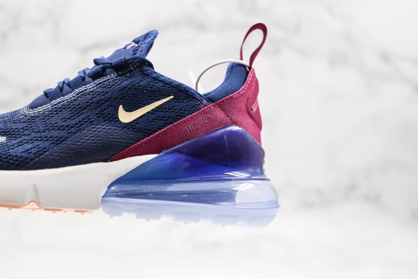 耐克Nike Air Max 270公司级版本气垫跑鞋蓝紫酒红配色原底气垫 货号：AH6789-402