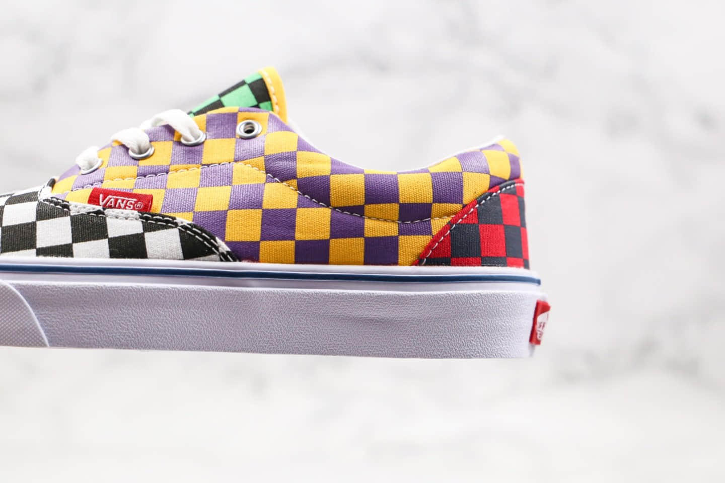 万斯VANS Sneakersnstuff公司级版本低帮硫化板鞋棋盘格鸳鸯拼色海滩撞色黄红色原盒原标