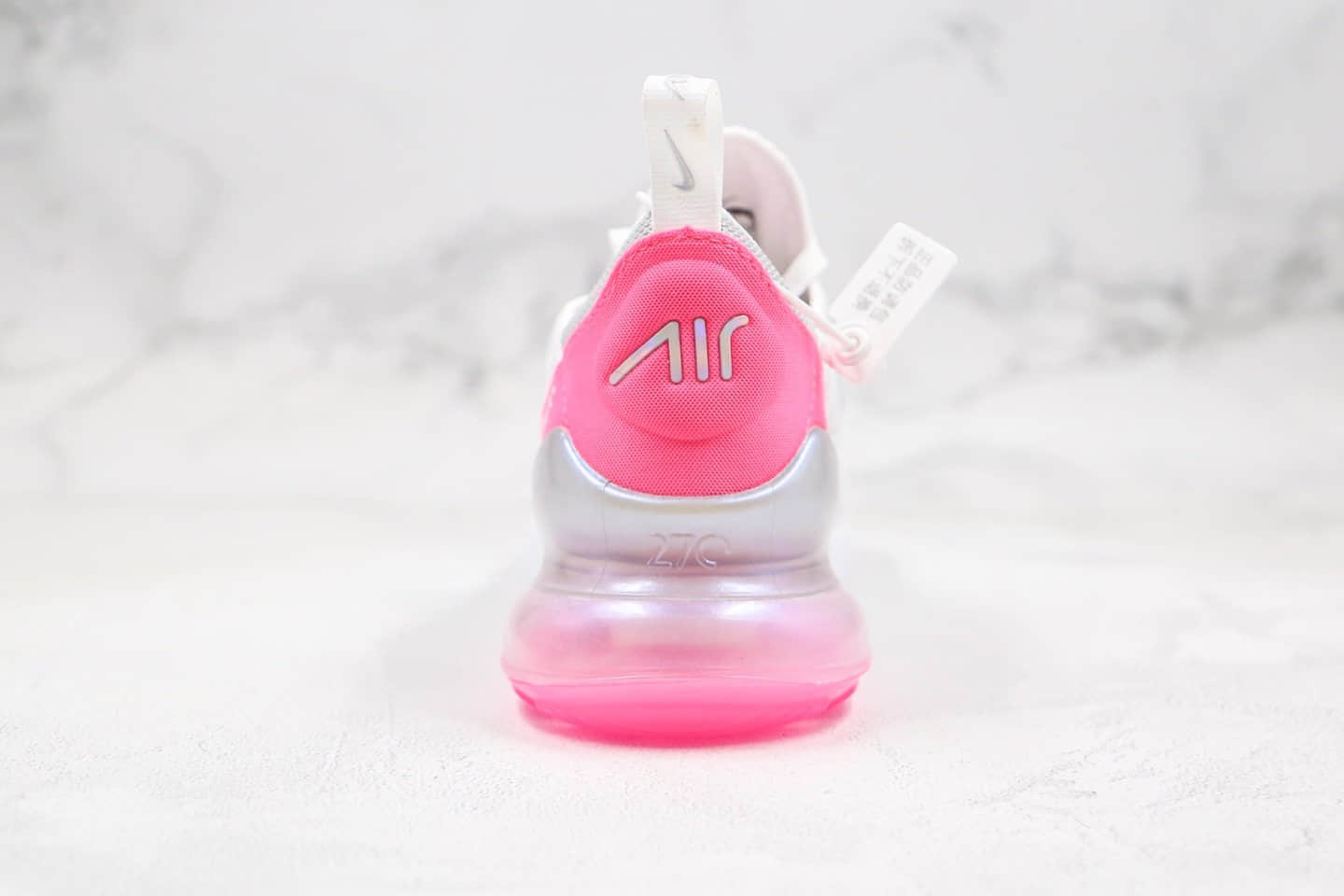 耐克Nike Air Max 270气垫鞋白粉色纯原版本内置真小潘气垫原档案数据开发 货号:CI1963-191