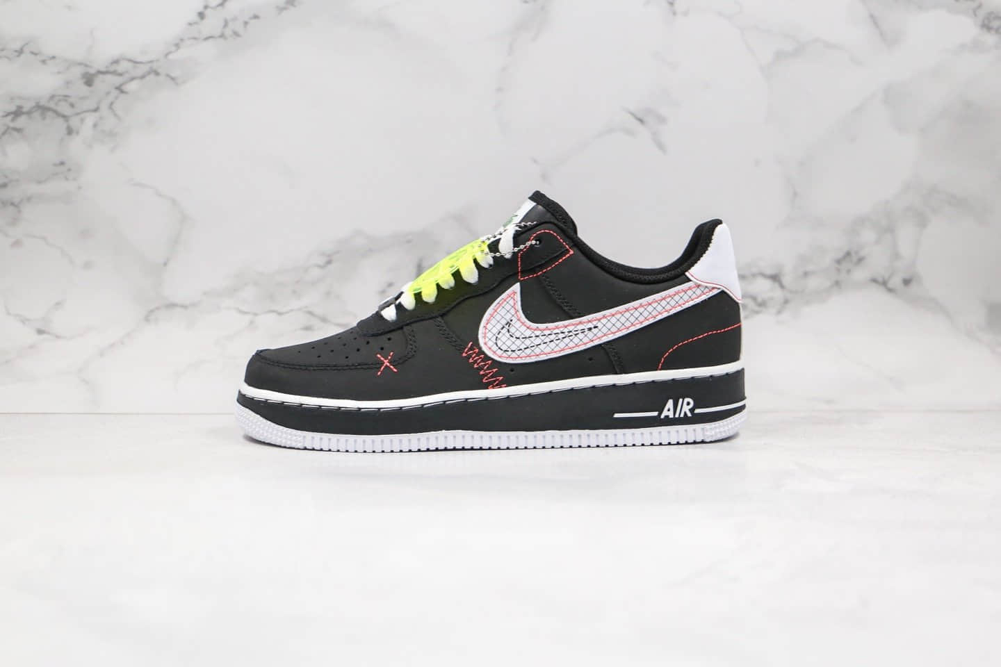 耐克Nike Air Force 1'07 Paranoise纯原版本低帮空军一号权志龙二代黑红手稿配色内置气垫原鞋开发 货号:CU6646-001