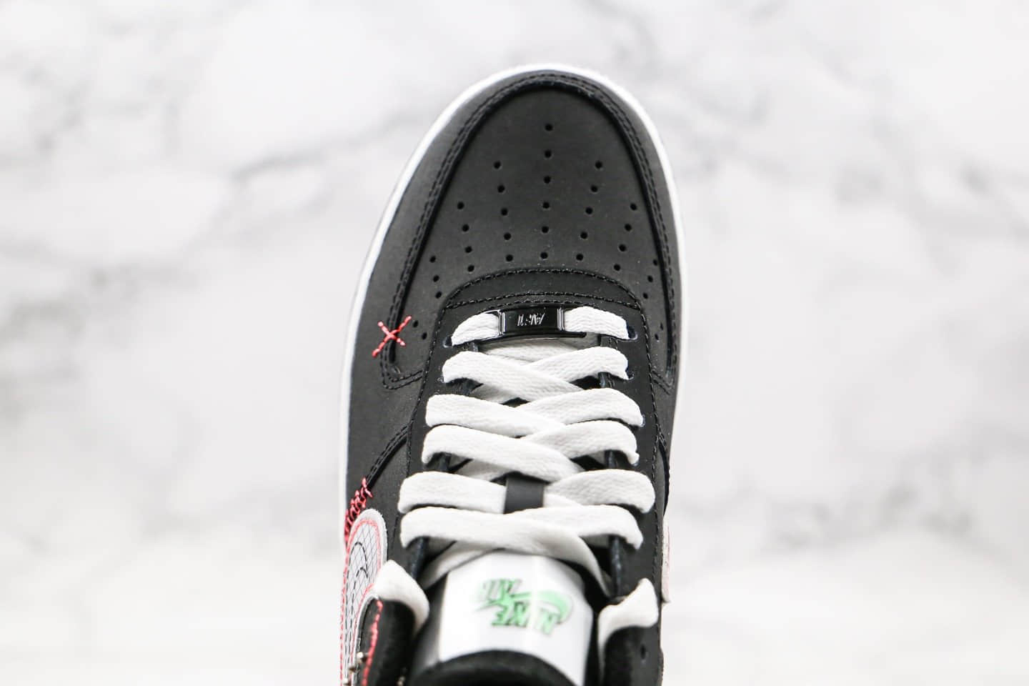 耐克Nike Air Force 1'07 Paranoise纯原版本低帮空军一号权志龙二代黑红手稿配色内置气垫原鞋开发 货号:CU6646-001