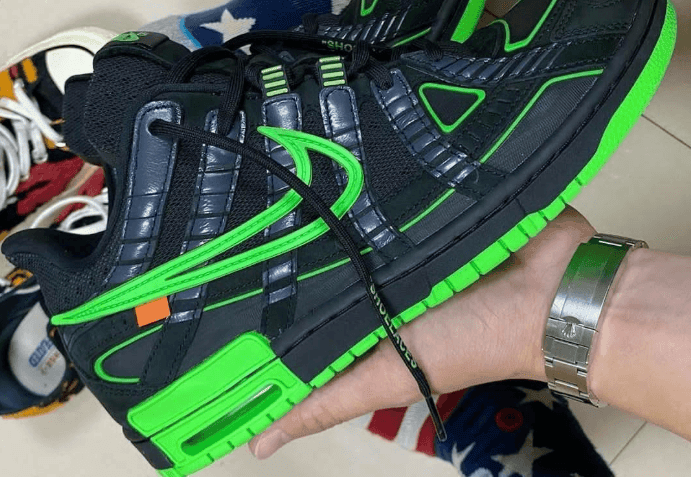 OW x Nike Air Rubber Dunk黑绿配色实物图曝光!浓郁解构风! 货号:CU6015-001