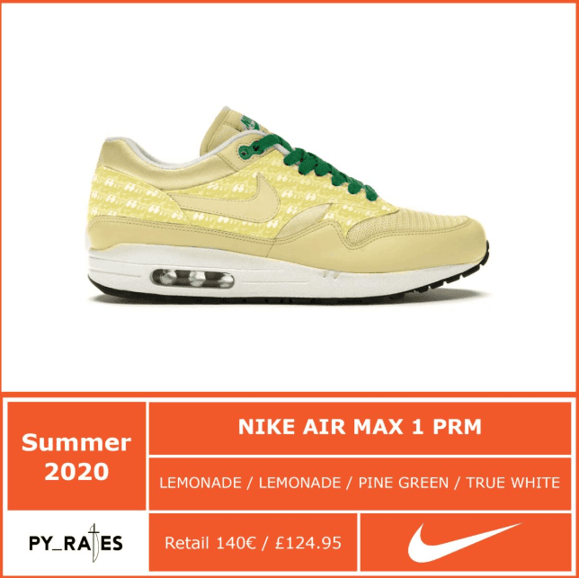 Nike Air Max 1“Pink Lemonade”复刻渲染图释出!今年年底登场!