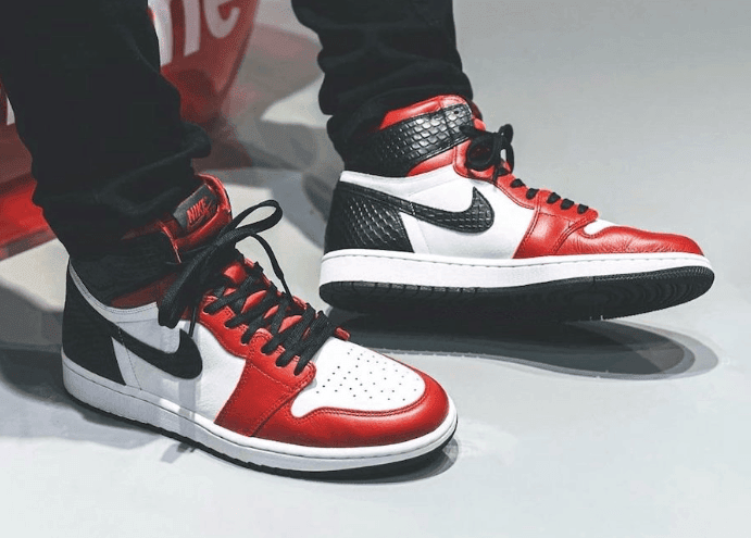 经典芝加哥配色+狂野蛇纹装扮!AJ1 “Satin Snake”八月登场! 货号:CD0461-601