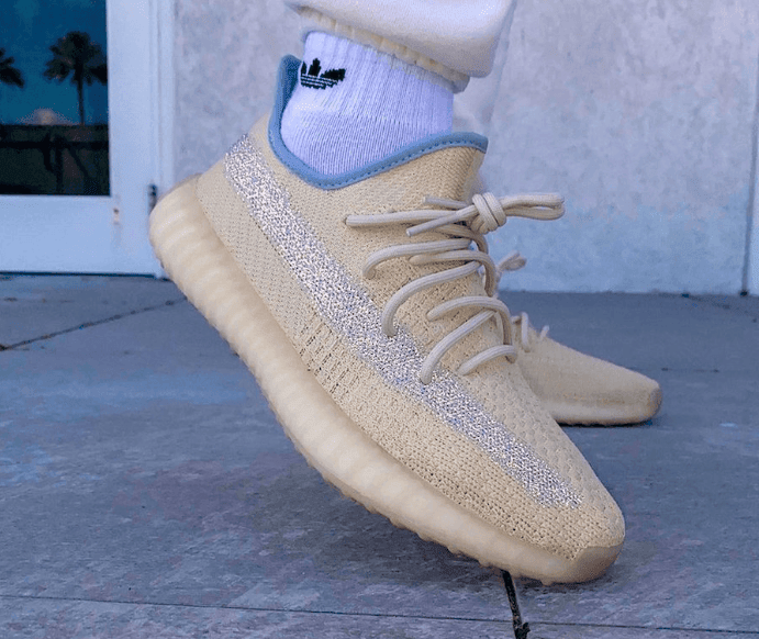 侧透满天星!上脚超清新!Yeezy 350 V2 “Linen”将于4月18日发售! 货号:FY5158
