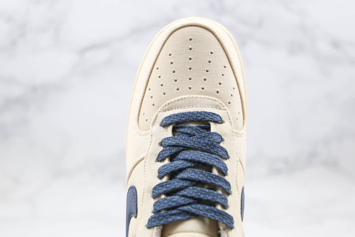 耐克Nike Air Force 1 Low '07纯原版本低帮空军一号米白蓝色3M反光满天星帆布板鞋原楦头纸板打造正确原装灰盒 货号:315122-109