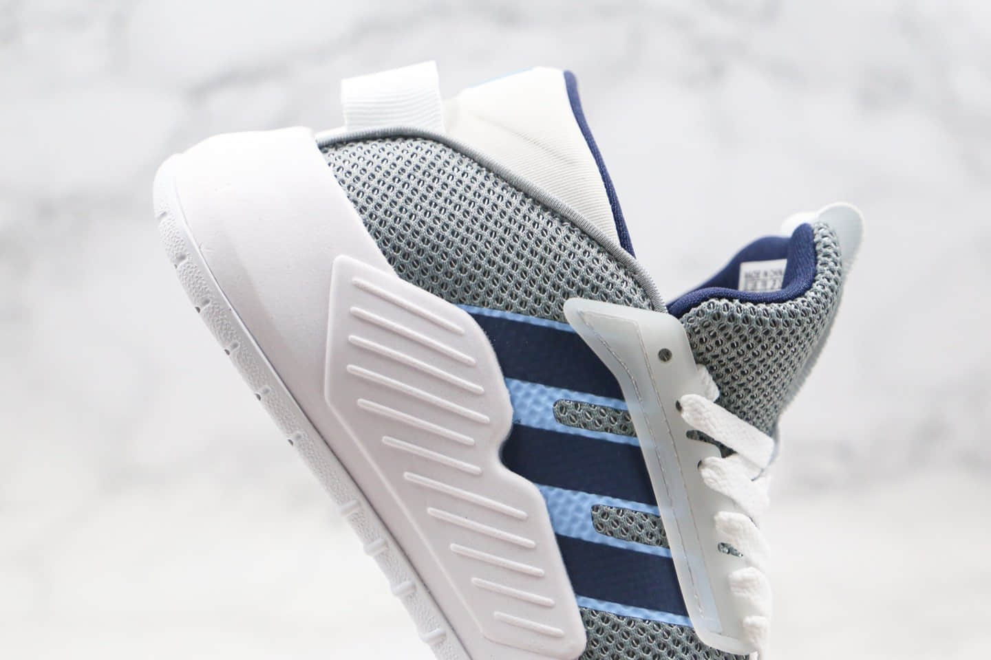 阿迪达斯Adidas neo PLAY9TIS 2.0纯原版本三条纹NEO高帮板鞋灰白蓝色原盒原标原档案数据开发 货号:EF0636