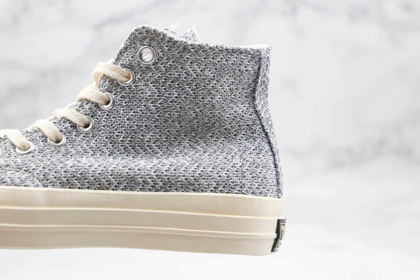 匡威CONVERSE CHUCK TAYLORALL STAR 1970S SNLRENEW Hi公司级版本高帮帆布鞋环保针织灰色毛线配色正确双围条硫化蓝底 货号:166702C