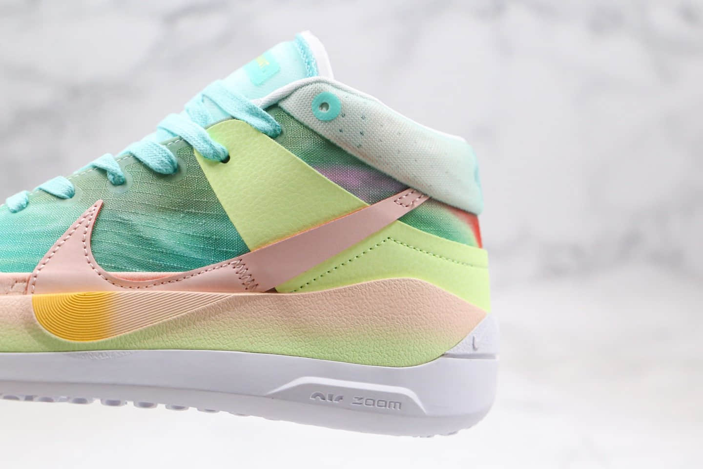 耐克Nike KD 13 Chill纯原版本杜兰特13代篮球鞋渐变绿粉色田园风扎染糖果色内置气垫支持实战 货号:CI9948-602