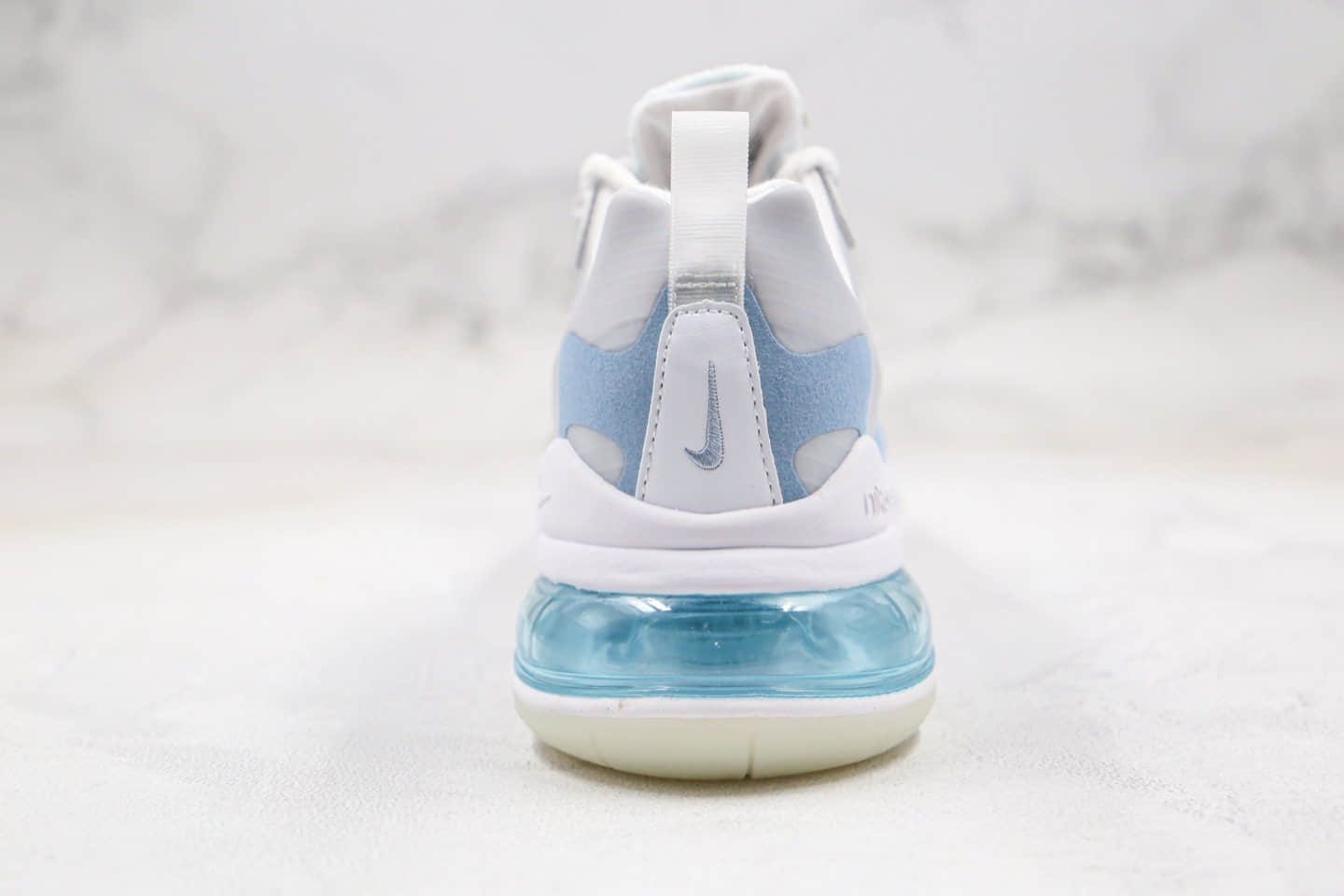 耐克Nike React Air Max 270V2纯原版本半掌气垫鞋Max270二代浅蓝色原盒原标真小潘气垫 货号：CT1265-100