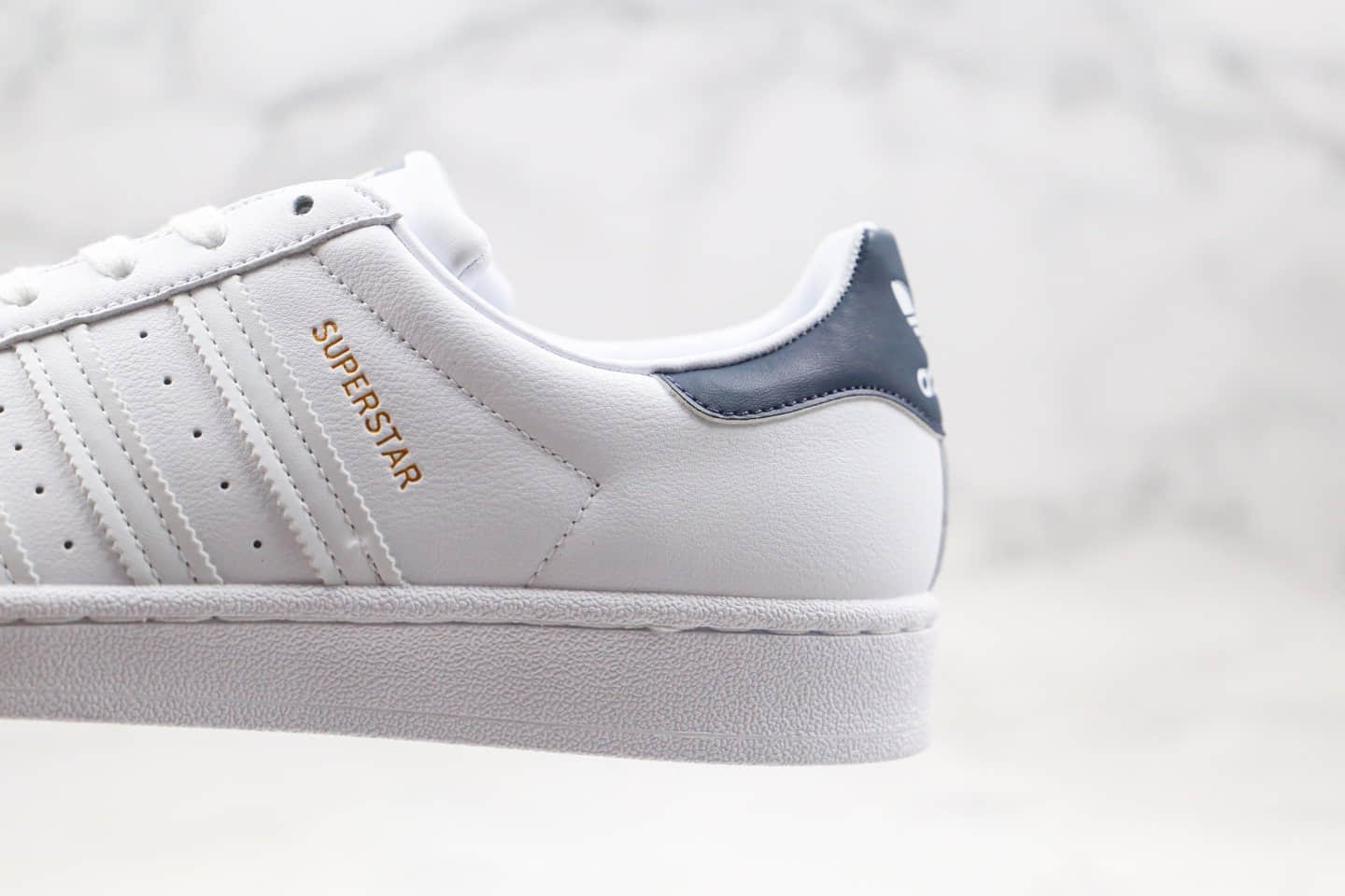 阿迪达斯Adidas Originals Superstar纯原版本三叶草金标贝壳头白藏蓝色原盒原标原档案数据开发 货号：FX4280