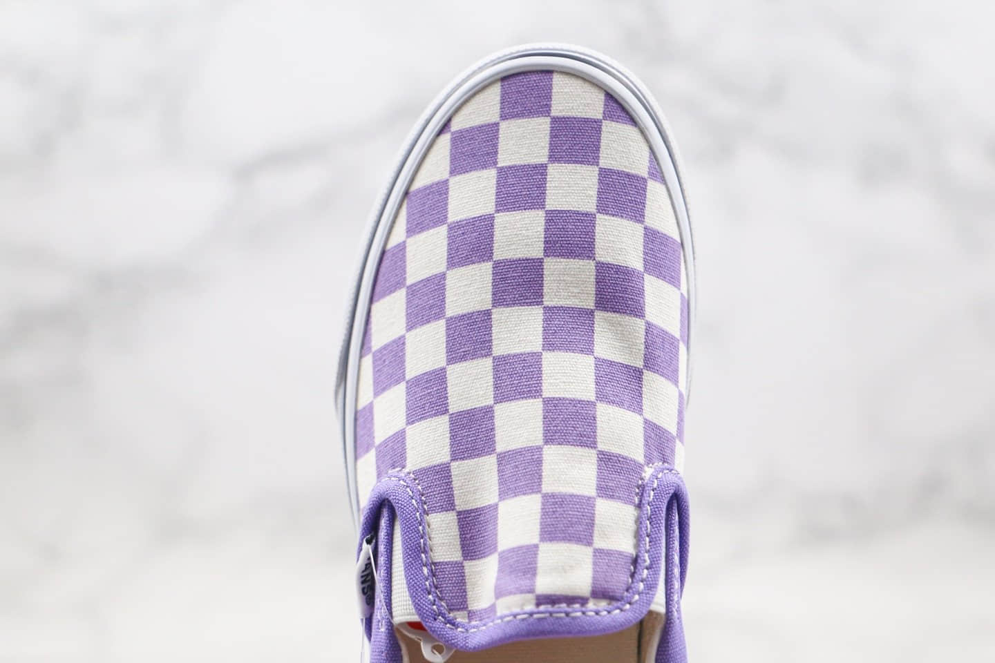 万斯Vans Authentic公司级版本棋盘格一脚蹬帆布鞋香芋紫色原楦开发正确硫化版本