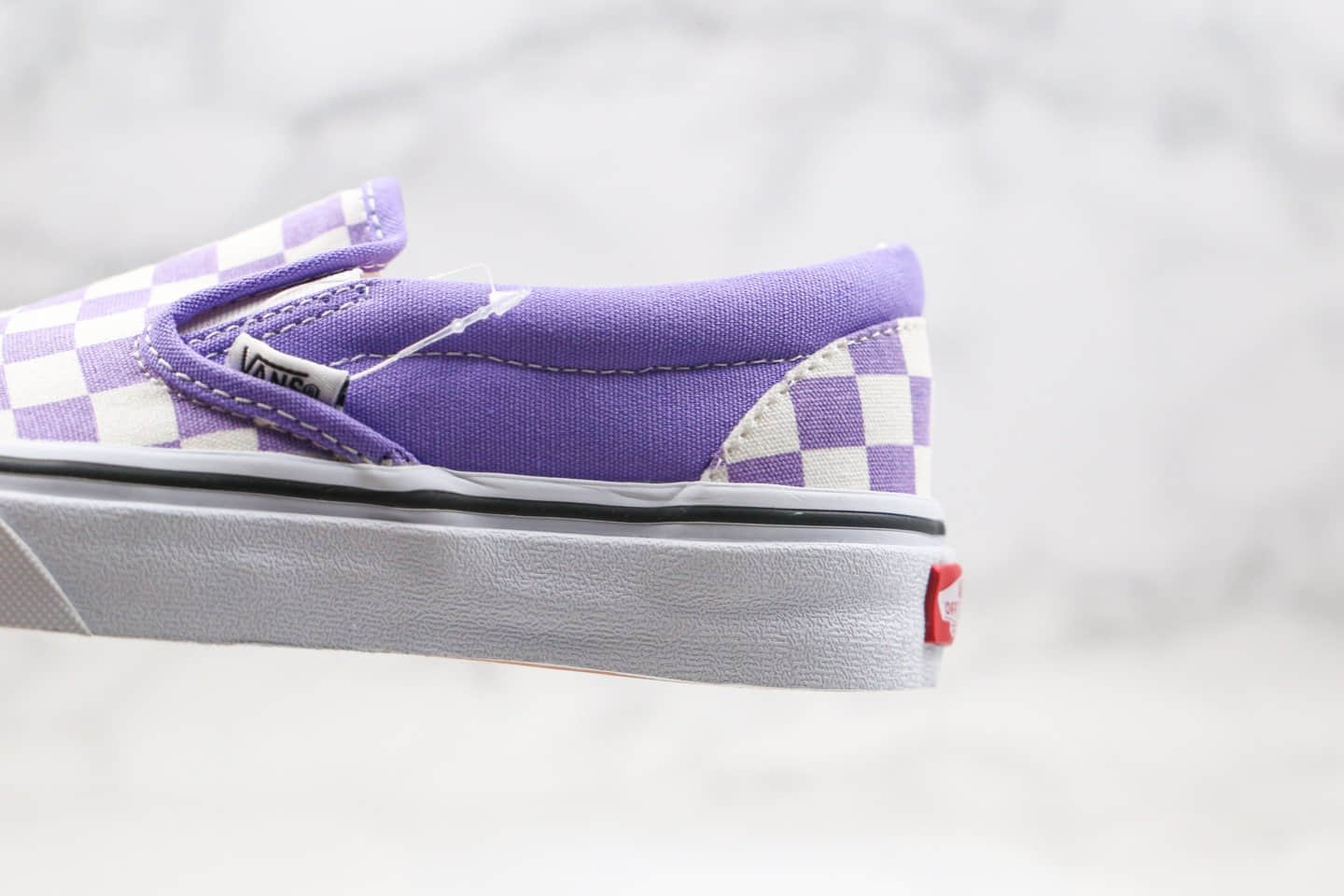 万斯Vans Authentic公司级版本棋盘格一脚蹬帆布鞋香芋紫色原楦开发正确硫化版本