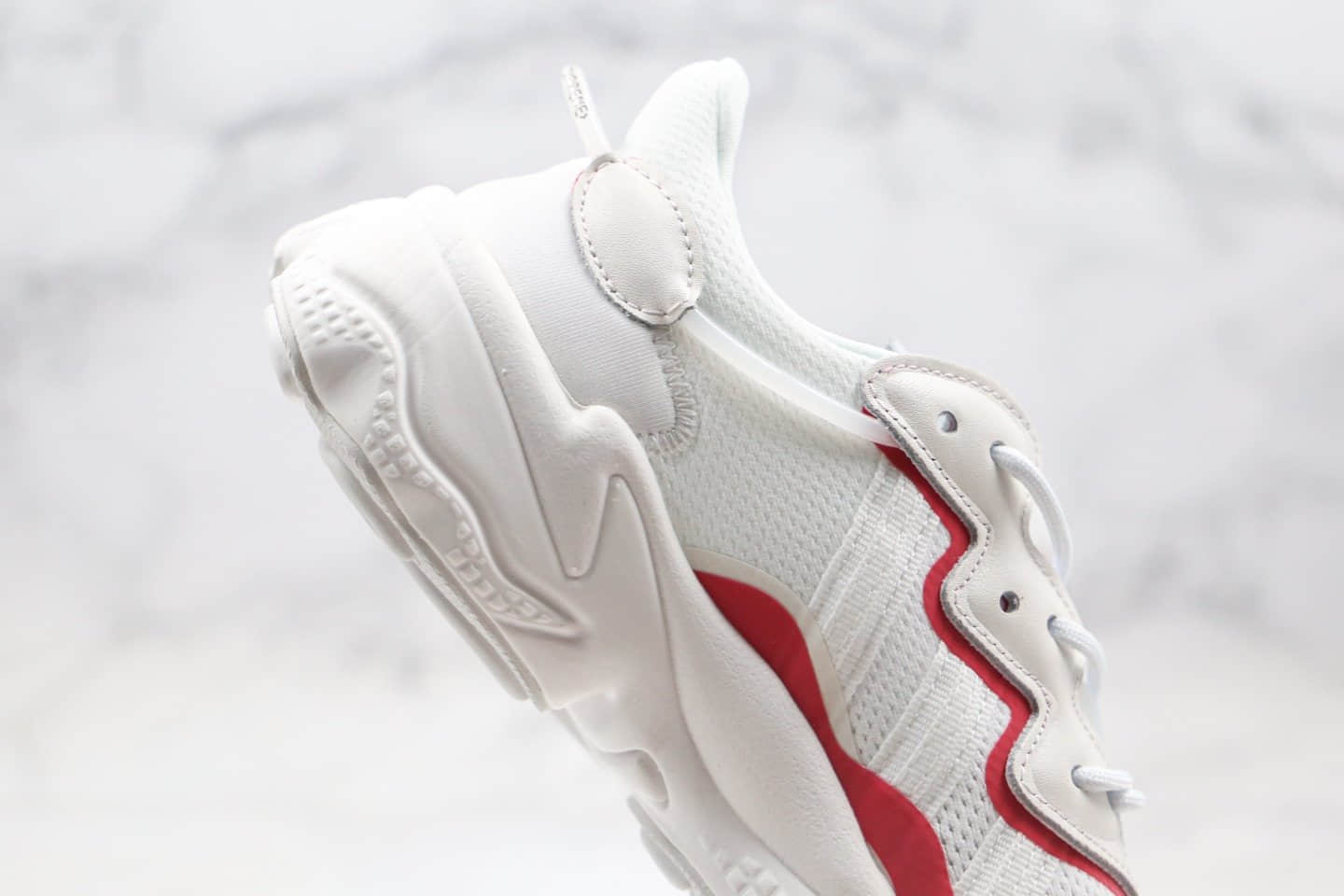 阿迪达斯adidas Ozweego adiprene公司级版本复古水管老爹鞋白红色正确原楦楦原纸版开发 货号:EF4284
