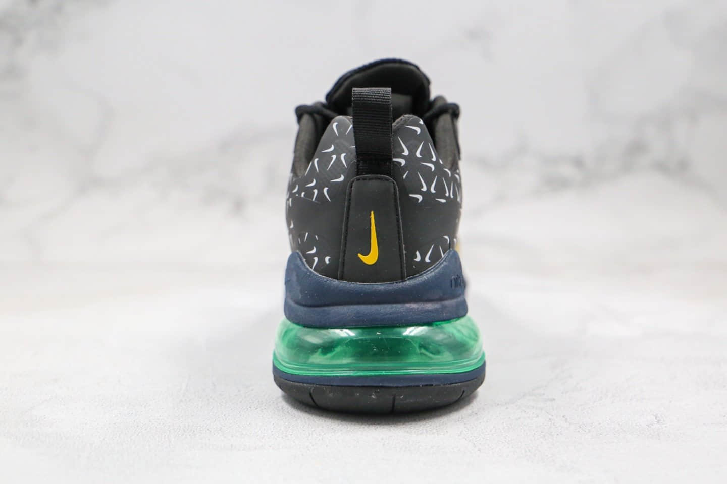 耐克Nike React Air Max 270 Just Do It纯原版本气垫鞋高桥盾网纱系列Max270黑绿内置真小潘气垫原楦头纸板打造 货号：CT2538-001