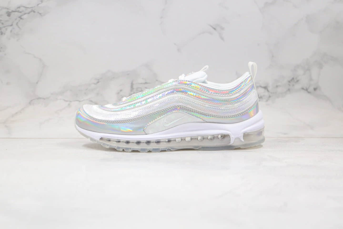 耐克Nike Air Max 97 Opalescent纯原版本子弹头气垫鞋珍珠炫彩配色内置全掌气垫正确鞋面卡色 货号:CU8872-196