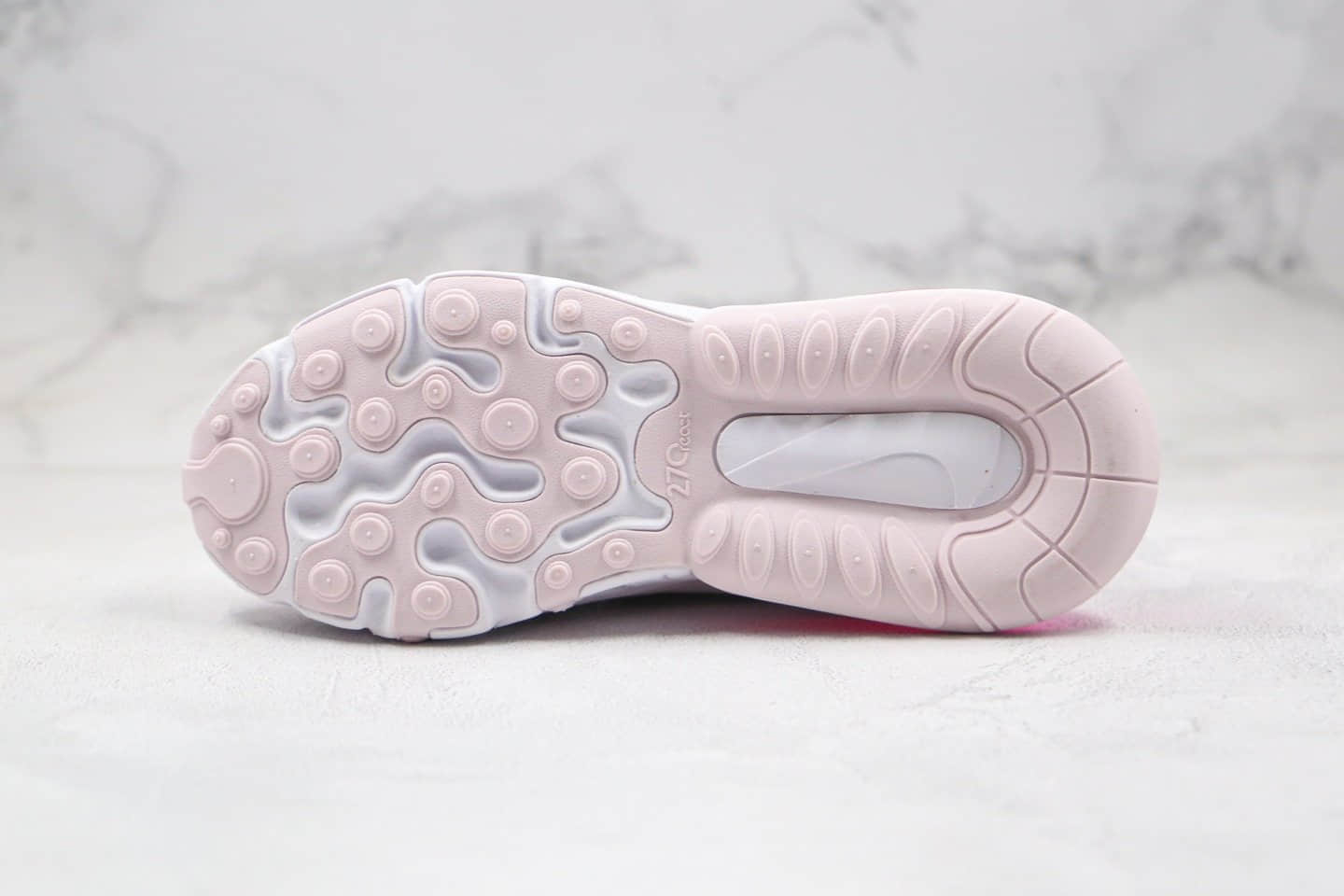 耐克Nike React Air Max 270V2纯原版本半掌气垫跑步鞋紫粉色内置真小潘气垫原盒原标 货号:CZ0374-500