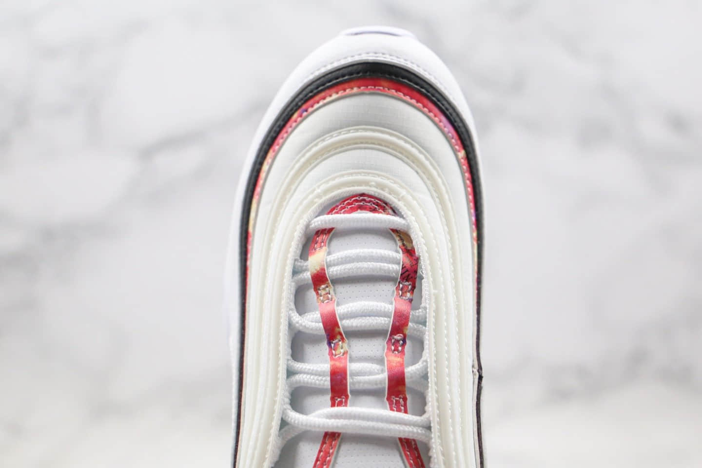 耐克Nike Air Max 97纯原版本子弹头气垫鞋全新炫彩图案红黄蓝色内置真实气垫 货号：CU4731-100